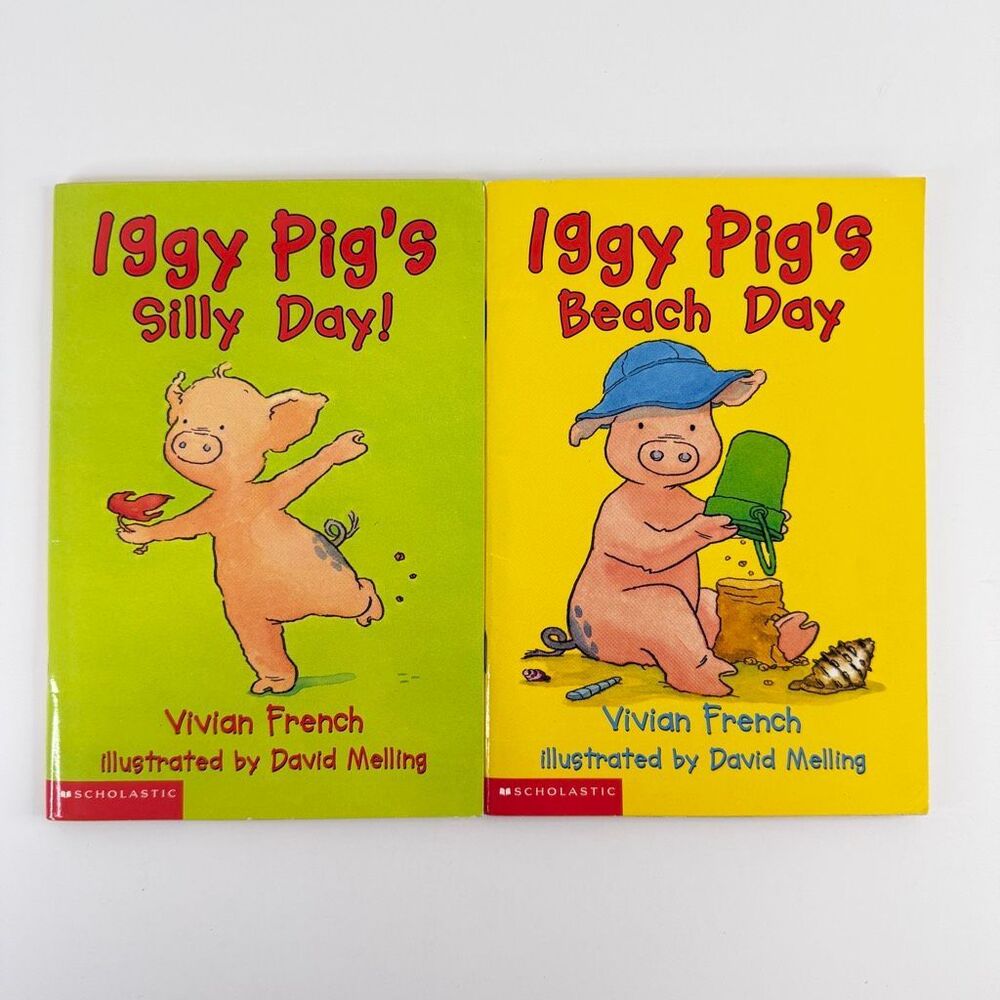 Iggy Pig’s book bundle-Lot of 2-Silly Day and Beach Day by Vivian French (PB)